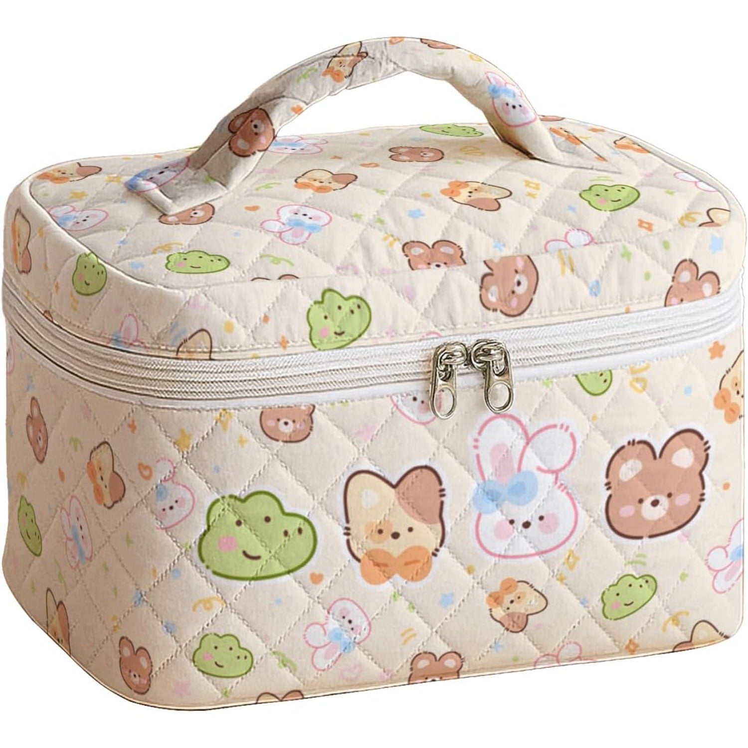 Macaron-colored Travel Makeup Bag with Animal Patterns