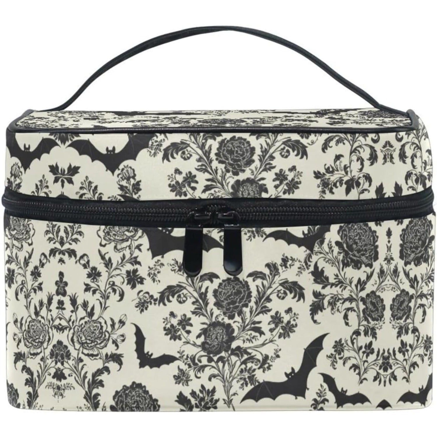 Vintage Floral Portable Zippered Makeup Bag