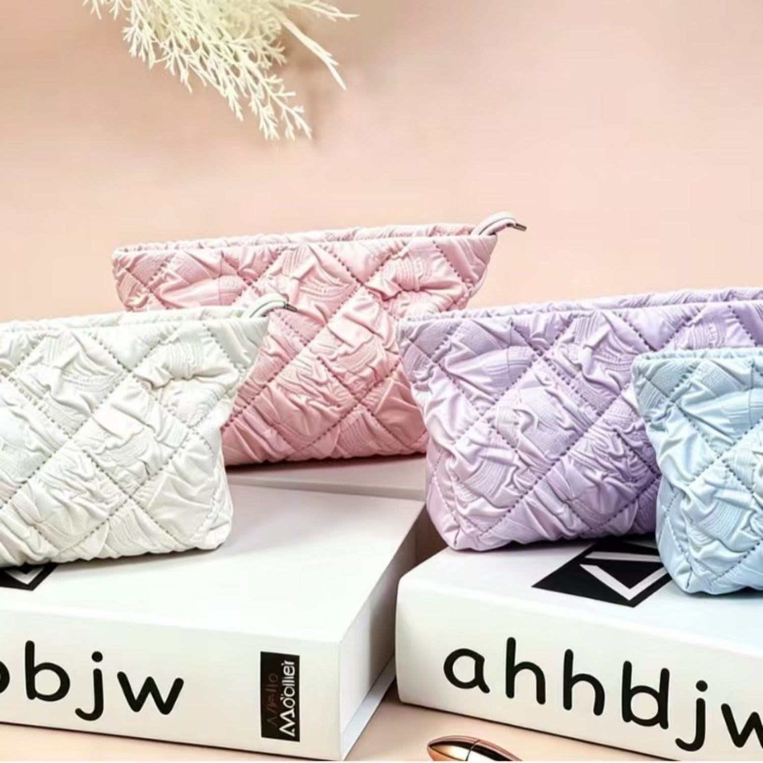 Quilted Down Cosmetic Bag