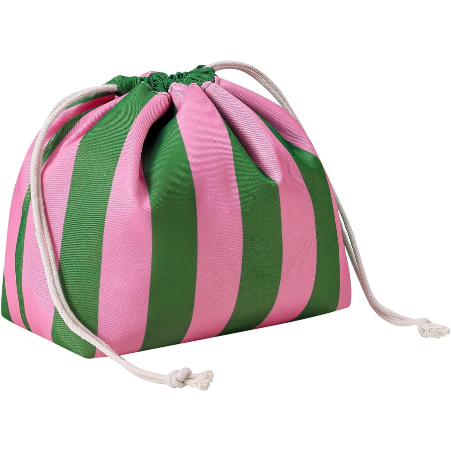 Striped Drawstring Travel Makeup Bag